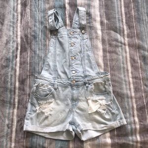 Tinseltown Light Wash Denim Overalls
